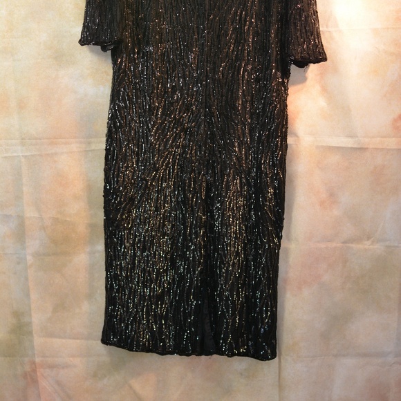 Black Sequinned Dress SZ L Andrea Collections - Picture 5 of 5
